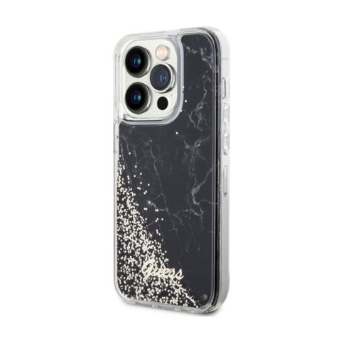 Guess Liquid Glitter Marble - Etui iPhone 14 Pro (Czarny) Guess Liquid Glitter Marble - Etui iPhone 14 Pro (Czarny)