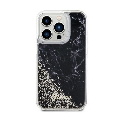 Guess Liquid Glitter Marble - Etui iPhone 14 Pro (Czarny) Guess Liquid Glitter Marble - Etui iPhone 14 Pro (Czarny)