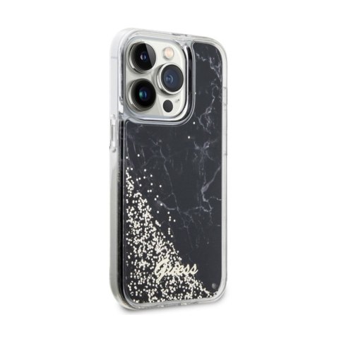 Guess Liquid Glitter Marble - Etui iPhone 14 Pro (Czarny) Guess Liquid Glitter Marble - Etui iPhone 14 Pro (Czarny)