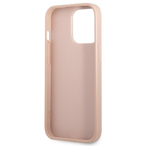 Guess Saffiano Double Card Triangle - Etui iPhone 13 Pro (różowy) Guess Saffiano Double Card Triangle - Etui iPhone 13 Pro (różowy)