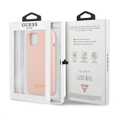 Guess Silicone Script MagSafe - Etui iPhone 13 (różowy) Guess Silicone Script MagSafe - Etui iPhone 13 (różowy)