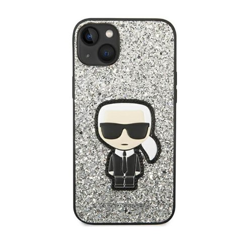 Karl Lagerfeld Glitter Flakes Ikonik - Etui iPhone 14 Plus (srebrny) Karl Lagerfeld Glitter Flakes Ikonik - Etui iPhone 14 Plus (srebrny)