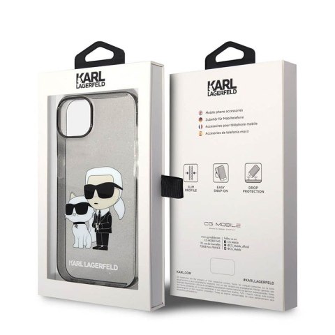 Karl Lagerfeld IML Glitter NFT Karl & Choupette - Etui iPhone 14 Plus (czarny) Karl Lagerfeld IML Glitter NFT Karl & Choupette - Etui iPhone 14 Plus (czarny)