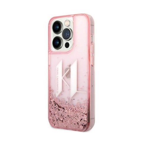 Karl Lagerfeld Liquid Glitter Big Logo Case - Etui iPhone 14 Pro (różowy) Karl Lagerfeld Liquid Glitter Big Logo Case - Etui iPhone 14 Pro (różowy)