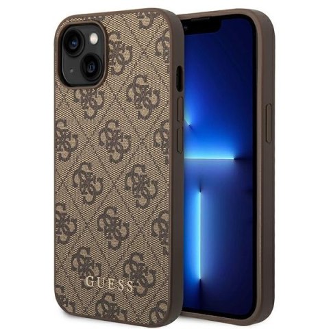 Guess 4G Metal Gold Logo - Etui iPhone 14 Plus (brązowy) Guess 4G Metal Gold Logo - Etui iPhone 14 Plus (brązowy)