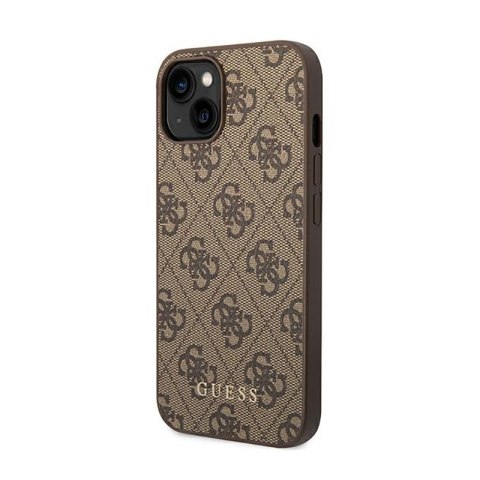 Guess 4G Metal Gold Logo - Etui iPhone 14 Plus (brązowy) Guess 4G Metal Gold Logo - Etui iPhone 14 Plus (brązowy)