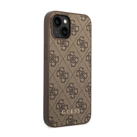 Guess 4G Metal Gold Logo - Etui iPhone 14 Plus (brązowy) Guess 4G Metal Gold Logo - Etui iPhone 14 Plus (brązowy)
