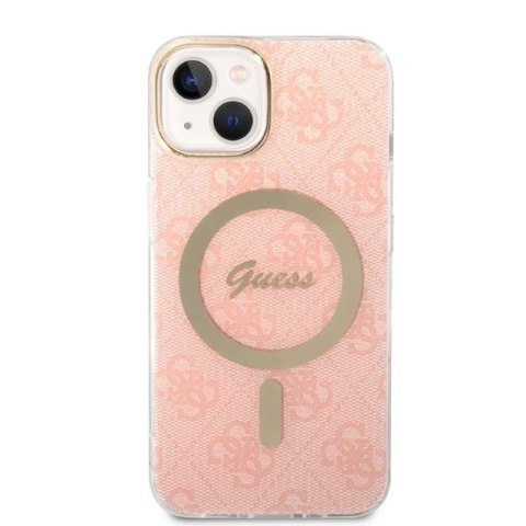 Guess Bundle Pack MagSafe 4G - Zestaw etui + ładowarka MagSafe iPhone 14 Plus (różowy/złoty) Guess Bundle Pack MagSafe 4G - Zestaw etui + ładowarka MagSafe iPhone 14 Plus (różowy/złoty)