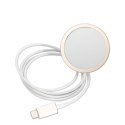 Guess Bundle Pack MagSafe 4G - Zestaw etui + ładowarka MagSafe iPhone 14 Plus (różowy/złoty)