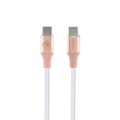 Guess Ebossed Logo - Kabel USB-C do USB-C Fast Charging 1.5m (różowy) Guess Ebossed Logo - Kabel USB-C do USB-C Fast Charging 1.5m (różowy)