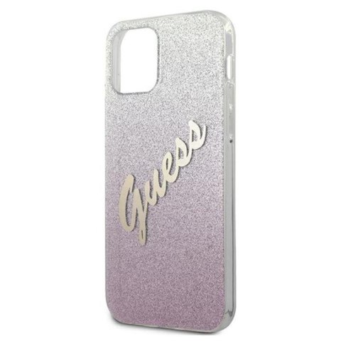 Guess Glitter Gradient Script - Etui iPhone 12 mini (różowy) Guess Glitter Gradient Script - Etui iPhone 12 mini (różowy)