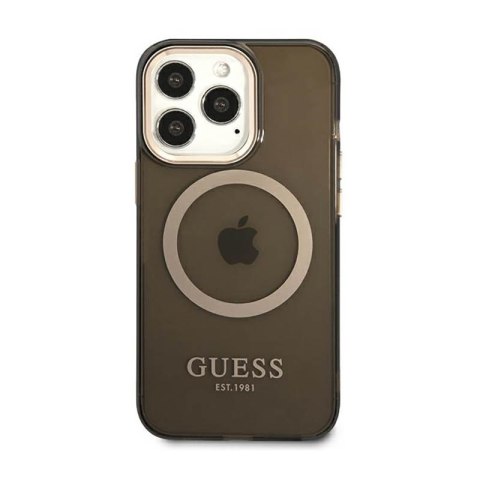 Guess Gold Outline Translucent MagSafe - Etui iPhone 13 Pro (czarny) Guess Gold Outline Translucent MagSafe - Etui iPhone 13 Pro (czarny)