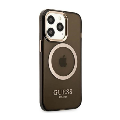 Guess Gold Outline Translucent MagSafe - Etui iPhone 13 Pro (czarny) Guess Gold Outline Translucent MagSafe - Etui iPhone 13 Pro (czarny)