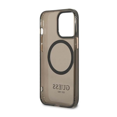 Guess Gold Outline Translucent MagSafe - Etui iPhone 13 Pro (czarny) Guess Gold Outline Translucent MagSafe - Etui iPhone 13 Pro (czarny)