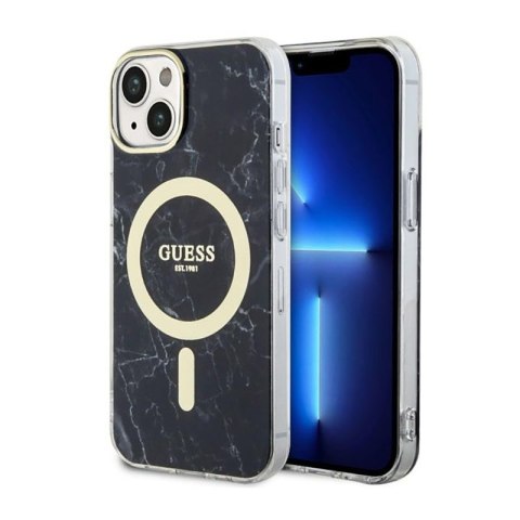 Guess Marble MagSafe - Etui iPhone 14 Plus (Czarny) Guess Marble MagSafe - Etui iPhone 14 Plus (Czarny)