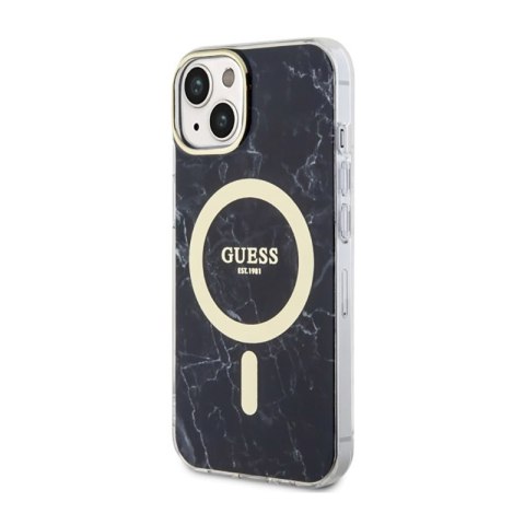 Guess Marble MagSafe - Etui iPhone 14 Plus (Czarny) Guess Marble MagSafe - Etui iPhone 14 Plus (Czarny)