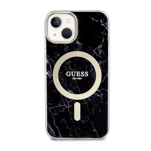 Guess Marble MagSafe - Etui iPhone 14 Plus (Czarny) Guess Marble MagSafe - Etui iPhone 14 Plus (Czarny)