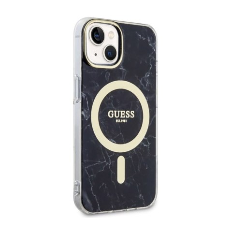 Guess Marble MagSafe - Etui iPhone 14 Plus (Czarny) Guess Marble MagSafe - Etui iPhone 14 Plus (Czarny)