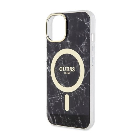 Guess Marble MagSafe - Etui iPhone 14 Plus (Czarny) Guess Marble MagSafe - Etui iPhone 14 Plus (Czarny)