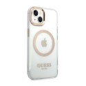 Guess Metal Outline Magsafe - Etui iPhone 14 Plus (przezroczysty / złoty)