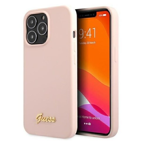 Guess Silicone Script MagSafe - Etui iPhone 13 Pro Max (różowy) Guess Silicone Script MagSafe - Etui iPhone 13 Pro Max (różowy)