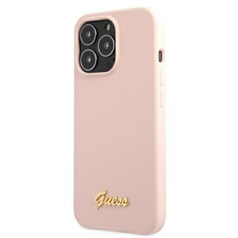Guess Silicone Script MagSafe - Etui iPhone 13 Pro Max (różowy) Guess Silicone Script MagSafe - Etui iPhone 13 Pro Max (różowy)