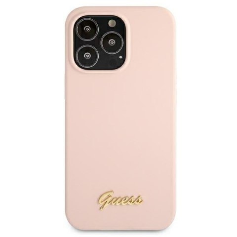 Guess Silicone Script MagSafe - Etui iPhone 13 Pro Max (różowy) Guess Silicone Script MagSafe - Etui iPhone 13 Pro Max (różowy)