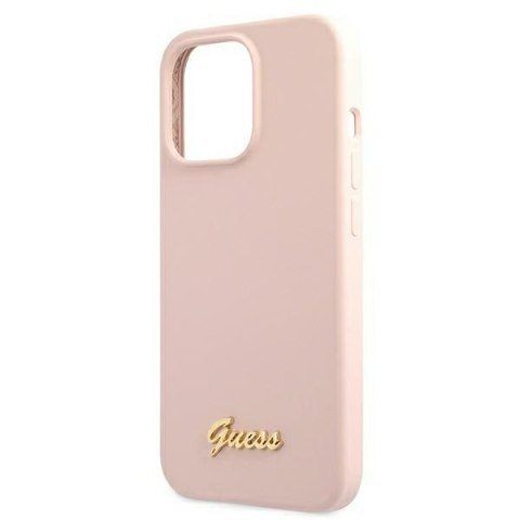 Guess Silicone Script MagSafe - Etui iPhone 13 Pro Max (różowy) Guess Silicone Script MagSafe - Etui iPhone 13 Pro Max (różowy)