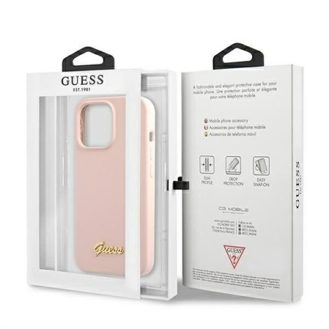 Guess Silicone Script MagSafe - Etui iPhone 13 Pro Max (różowy) Guess Silicone Script MagSafe - Etui iPhone 13 Pro Max (różowy)