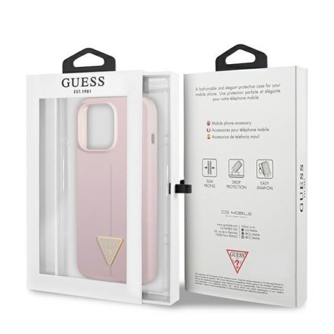 Guess Silicone Triangle Logo - Etui iPhone 13 Pro Max (liliowy) Guess Silicone Triangle Logo - Etui iPhone 13 Pro Max (liliowy)