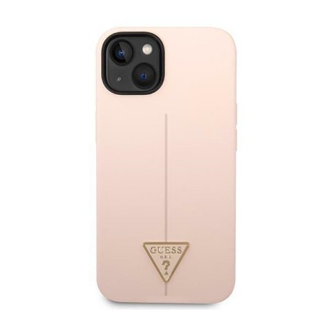 Guess Silicone Triangle Logo - Etui iPhone 14 (różowy) Guess Silicone Triangle Logo - Etui iPhone 14 (różowy)
