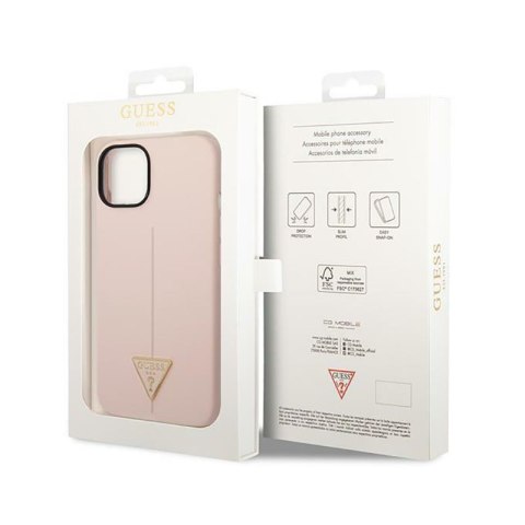Guess Silicone Triangle Logo - Etui iPhone 14 (różowy) Guess Silicone Triangle Logo - Etui iPhone 14 (różowy)