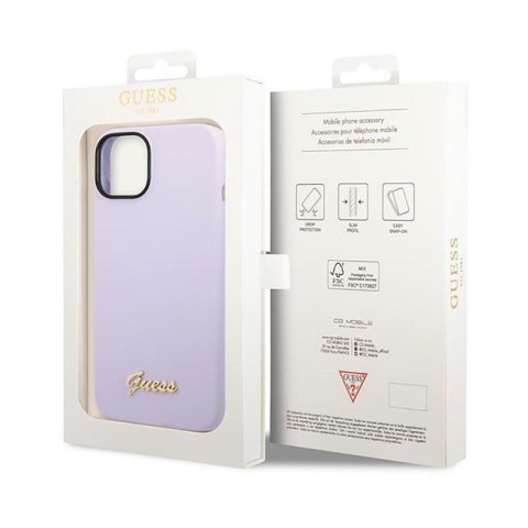 Guess Silicone Vintage - Etui iPhone 14 (fioletowy) Guess Silicone Vintage - Etui iPhone 14 (fioletowy)