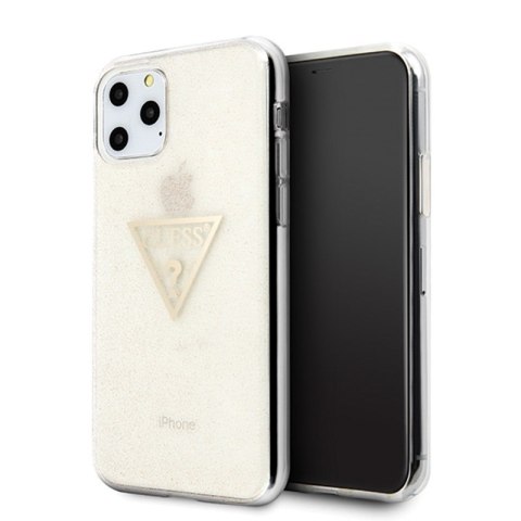 Guess Solid Glitter Triangle - Etui iPhone 11 Pro (Gold) Guess Solid Glitter Triangle - Etui iPhone 11 Pro (Gold)