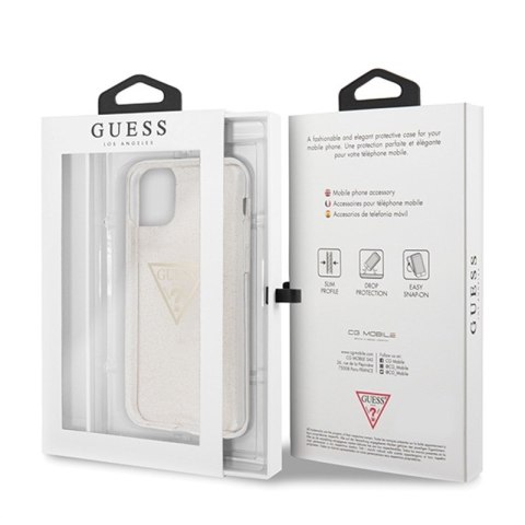Guess Solid Glitter Triangle - Etui iPhone 11 Pro (Gold) Guess Solid Glitter Triangle - Etui iPhone 11 Pro (Gold)
