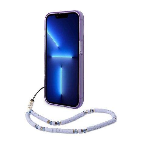 Guess Translucent Pearl Strap - Etui iPhone 14 Pro Max (fioletowy) Guess Translucent Pearl Strap - Etui iPhone 14 Pro Max (fioletowy)