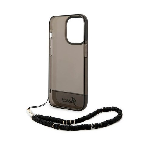Guess Translucent Pearl Strap - Etui iPhone 14 Pro (czarny) Guess Translucent Pearl Strap - Etui iPhone 14 Pro (czarny)