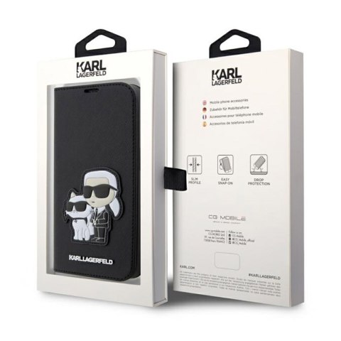 Karl Lagerfeld Booktype NFT Saffiano Karl & Choupette - Etui iPhone 14 Pro (Czarny) Karl Lagerfeld Booktype NFT Saffiano Karl & Choupette - Etui iPhone 14 Pro (Czarny)