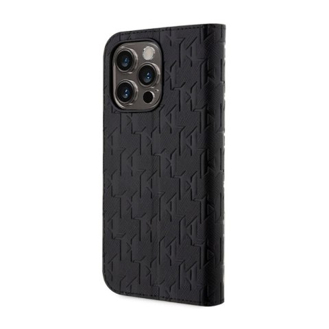 Karl Lagerfeld Booktype Saffiano Monogram - Etui iPhone 14 Pro (Czarny) Karl Lagerfeld Booktype Saffiano Monogram - Etui iPhone 14 Pro (Czarny)