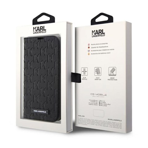 Karl Lagerfeld Booktype Saffiano Monogram - Etui iPhone 14 Pro (Czarny) Karl Lagerfeld Booktype Saffiano Monogram - Etui iPhone 14 Pro (Czarny)