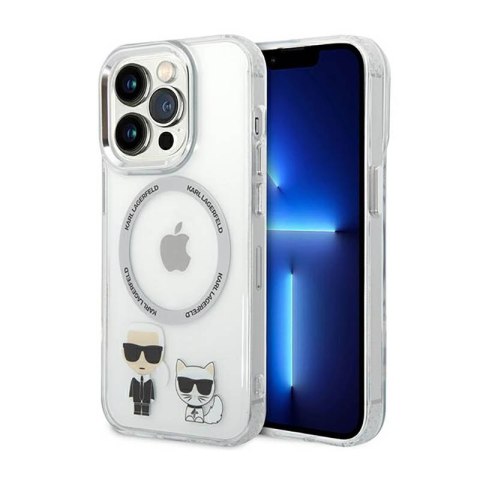 Karl Lagerfeld Karl & Choupette Aluminium MagSafe - Etui iPhone 14 Pro (przezroczysty) Karl Lagerfeld Karl & Choupette Aluminium MagSafe - Etui iPhone 14 Pro (przezroczysty)