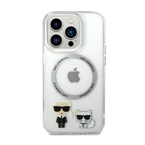 Karl Lagerfeld Karl & Choupette Aluminium MagSafe - Etui iPhone 14 Pro (przezroczysty) Karl Lagerfeld Karl & Choupette Aluminium MagSafe - Etui iPhone 14 Pro (przezroczysty)