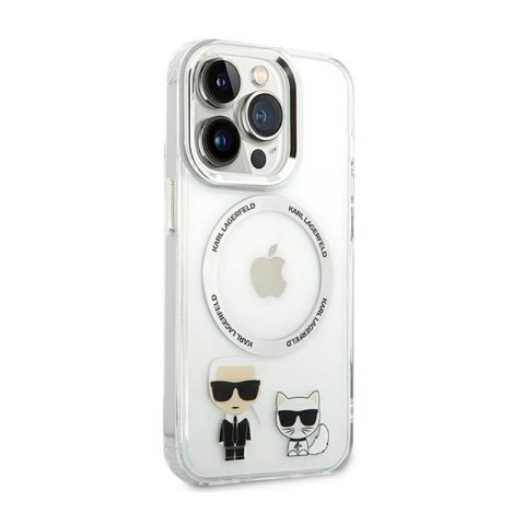 Karl Lagerfeld Karl & Choupette Aluminium MagSafe - Etui iPhone 14 Pro (przezroczysty) Karl Lagerfeld Karl & Choupette Aluminium MagSafe - Etui iPhone 14 Pro (przezroczysty)