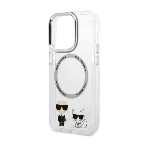 Karl Lagerfeld Karl & Choupette Aluminium MagSafe - Etui iPhone 14 Pro (przezroczysty) Karl Lagerfeld Karl & Choupette Aluminium MagSafe - Etui iPhone 14 Pro (przezroczysty)