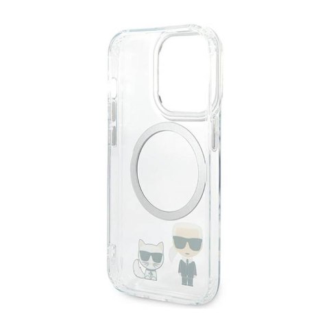 Karl Lagerfeld Karl & Choupette Aluminium MagSafe - Etui iPhone 14 Pro (przezroczysty) Karl Lagerfeld Karl & Choupette Aluminium MagSafe - Etui iPhone 14 Pro (przezroczysty)