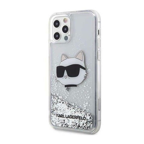 Karl Lagerfeld Liquid Glitter NFT Choupette Head - Etui iPhone 12 / iPhone 12 Pro (srebrny) Karl Lagerfeld Liquid Glitter NFT Choupette Head - Etui iPhone 12 / iPhone 12 Pro (srebrny)