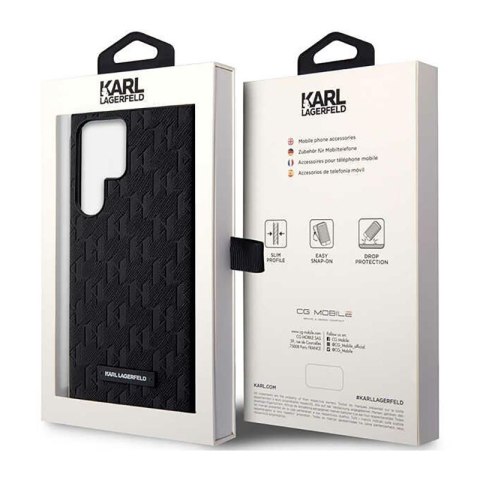 Karl Lagerfeld Saffiano Monogram Metal Logo - Etui Samsung Galaxy S23 Ultra (czarny) Karl Lagerfeld Saffiano Monogram Metal Logo - Etui Samsung Galaxy S23 Ultra (czarny)