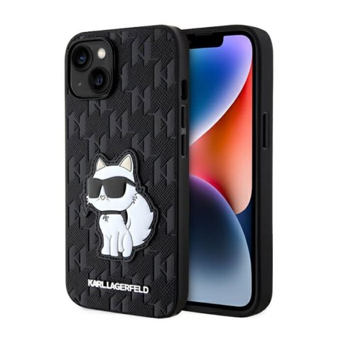 Karl Lagerfeld Saffiano Monogram NFT Choupette - Etui iPhone 14 Plus (Czarny) Karl Lagerfeld Saffiano Monogram NFT Choupette - Etui iPhone 14 Plus (Czarny)