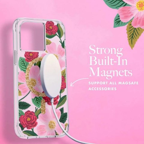 Rifle Paper Clear MagSafe - Etui iPhone 14 Pro Max zdobione złotem (Rose Garden) Rifle Paper Clear MagSafe - Etui iPhone 14 Pro Max zdobione złotem (Rose Garden)