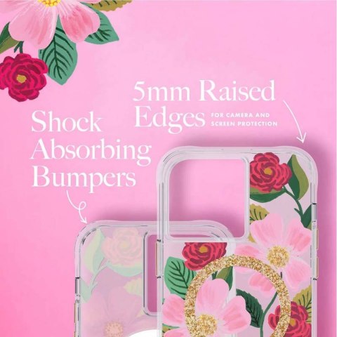 Rifle Paper Clear MagSafe - Etui iPhone 14 Pro Max zdobione złotem (Rose Garden) Rifle Paper Clear MagSafe - Etui iPhone 14 Pro Max zdobione złotem (Rose Garden)